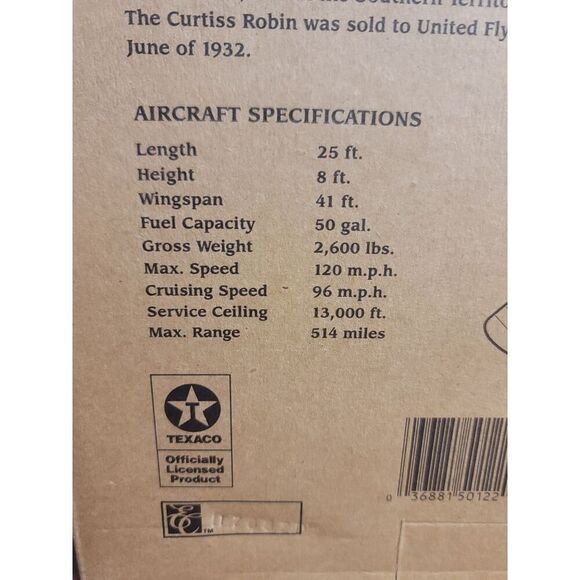 Ertl Collectibles 1998 Diecast Metal 1929 Curtiss Robin Airplane #A51 - Picture 7 of 7